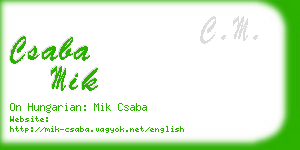 csaba mik business card
